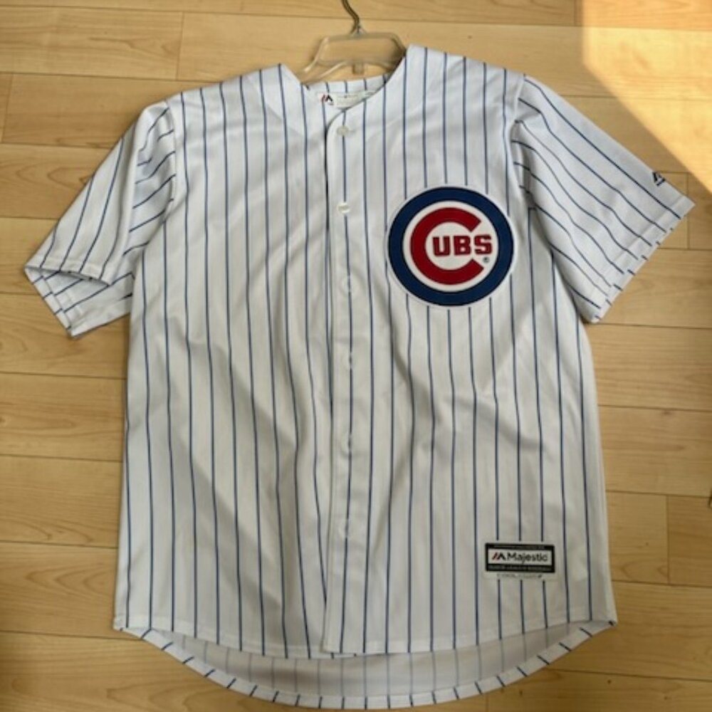 MLB Chicago Cubs White Blue Pinstripe Jersey